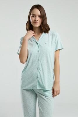 Pierre Cardin Kadın Gömlek Pijama Takım, Viskon Kumaş, Cep Detaylı - 2