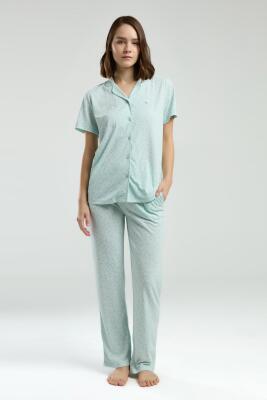 Pierre Cardin Kadın Gömlek Pijama Takım, Viskon Kumaş, Cep Detaylı - 3