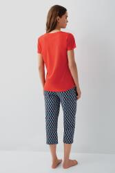 Pierre Cardin Kadın Kapri Pijama Takımı – %50 Pamuk %50 Modal, Kısa Kollu Üst, Desenli Alt - 4