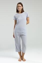 Pierre Cardin Kadın Kapri Takım, Çizgili ve Cepli Kapri, Düğmeli Kısakol T-shirt - 3