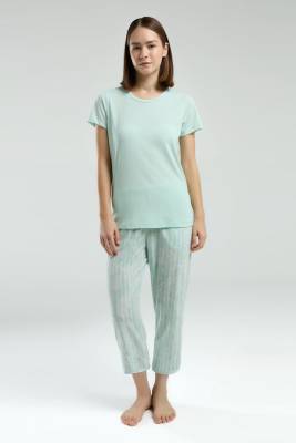 Pierre Cardin - Pierre Cardin Kadın Kapri Takım, Yuvarlak Yaka, Kısakol, Viskon Kumaş (1)