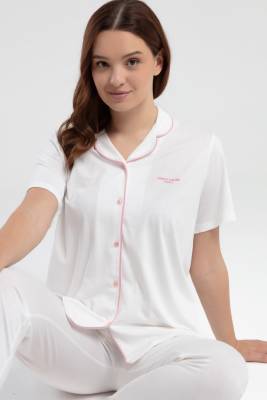 Pierre Cardin Kadın Kısakol Kutulu Pijama, Çeyizlik Pijama Takım, %50 Pamuk %50 Modal  - 1