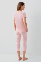 Pierre Cardin Kadın Kısa Kollu Kapri Pijama Takımı – %50 Modal %50 Pamuk, Çizgili Alt, Düğmeli Üst - 8