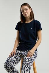 Pierre Cardin Kadın Lacivert Pijama Takım, Kısakol, Yuvarlak Düğmeli Yaka, Cep Detaylı - 1