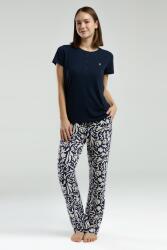 Pierre Cardin Kadın Lacivert Pijama Takım, Kısakol, Yuvarlak Düğmeli Yaka, Cep Detaylı - 2
