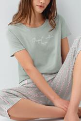 Pierre Cardin Kadın Modal Pamuk Kapri Pijama Takımı – Kısa Kollu Üst Çizgili Kapri Alt Cepli Rahat Ev Giyim - 3