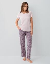 Pierre Cardin Kadın Pamuk Modal Pijama Takımı – Kısa Kollu Tişört ve Desenli Uzun Alt Rahat Kesim, Cep Detaylı - 6