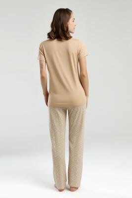 Pierre Cardin Kadın Pijama Takım, Kısakol, Yuvarlak Yaka, Cep Detaylı - 4