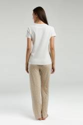 Pierre Cardin Kadın Pijama Takım, Üst Kısakol Yuvarlak Yakalı, Alt Cepli - Thumbnail