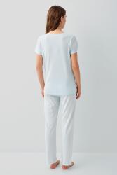 Pierre Cardin Kadın Pijama Takımı %50 Pamuk %50 Modal – Kısa Kollu Tişört & Çizgili Uzun Alt – Yumuşak ve Nefes Alabilen - 7