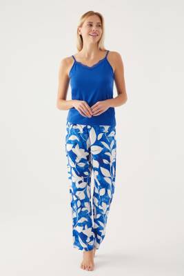 Pierre Cardin - Pierre Cardin Kadın Saks Mavisi Dokuma 3'lü Takım (1)