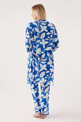 Pierre Cardin Kadın Saks Mavisi Dokuma 3'lü Takım - 4