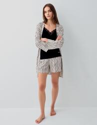 Pierre Cardin Kadın Siyah 3’lü Pijama Takımı – %50 Pamuk %50 Modal, Askılı Üst, Şort ve Desenli Kimono (1)