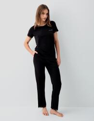 Pierre Cardin Kadın Siyah Dantel Detaylı Pijama Takımı – %50 Pamuk %50 Modal, Kısa Kollu Üst & Cepli Uzun Alt - 2