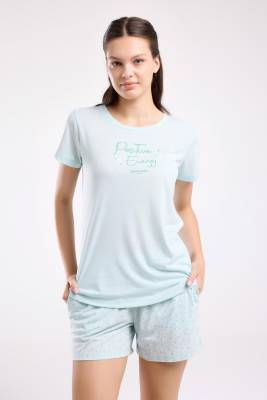 Pierre Cardin - Pierre Cardin Kadın Şort Takım, Viskon Kumaş, Cep Detaylı