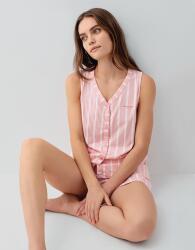Pierre Cardin Kadın Şortlu Pijama Takımı – %50 Modal %50 Pamuk, Çizgili, Düğmeli Atlet Üst - 4