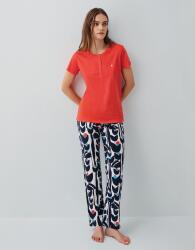 Pierre Cardin Kadın Uzun Paça Pijama Takımı – %50 Pamuk %50 Modal, Kısa Kollu, Yarım Düğmeli - 2