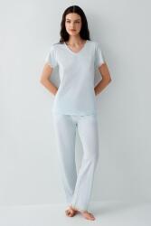 Pierre Cardin Kadın V Yaka Dantelli Pijama Takımı %50 Pamuk %50 Modal – Kısa Kollu, Tam Kalıp, Yumuşak Kumaş - 4