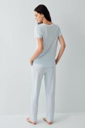 Pierre Cardin Kadın V Yaka Dantelli Pijama Takımı %50 Pamuk %50 Modal – Kısa Kollu, Tam Kalıp, Yumuşak Kumaş - 5