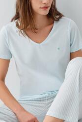 Pierre Cardin Kadın V Yaka Kısa Kollu Pijama Takımı %50 Pamuk %50 Modal – Cepli ve Çizgili Alt, Yumuşak Dokulu - 7