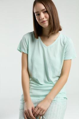 Pierre Cardin Kadın V Yaka, Kısakol, Viskon Kumaş, Yazlık Pijama Takım - 3