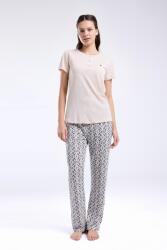 Pierre Cardin Kadın Viskon Kumaş Pijama Takım, Düğmeli, Yuvarlak Yakalı, Cep Detaylı - 2