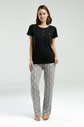 Pierre Cardin Kadın Viskon Kumaş Pijama Takım, Düğmeli, Yuvarlak Yakalı, Cep Detaylı - 5
