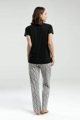 Pierre Cardin Kadın Viskon Kumaş Pijama Takım, Düğmeli, Yuvarlak Yakalı, Cep Detaylı - 12