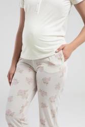 Pierre Cardin Kısakollu Yakası 5 Düğmeli Lohusa Pijama Takım - Thumbnail