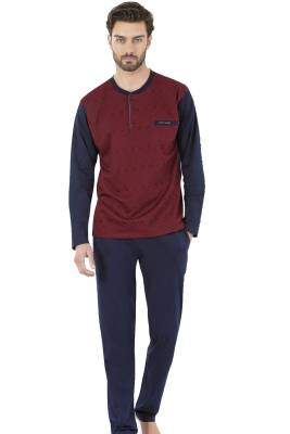 Pierre Cardin - Pierre Cardin Kutulu Erkek Pijama Takım, %100 Pamuklu Jakarlı Pijama Takım