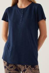 Pierre Cardin Lisanslı, Kadın, Yazlık Pijama Takım, Cep Detaylı, Büyük Beden Seçenekli - 3