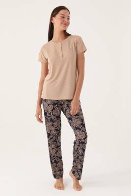 Pierre Cardin Lisanslı, Kadın, Yazlık Pijama Takım, Cep Detaylı, Büyük Beden Seçenekli - 5