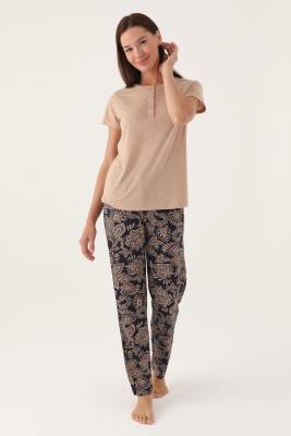 Pierre Cardin Lisanslı, Kadın, Yazlık Pijama Takım, Cep Detaylı, Büyük Beden Seçenekli - 6