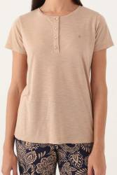 Pierre Cardin Lisanslı, Kadın, Yazlık Pijama Takım, Cep Detaylı, Büyük Beden Seçenekli - 7