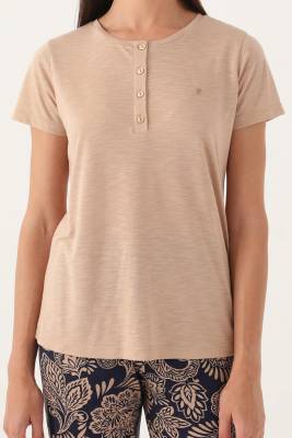 Pierre Cardin Lisanslı, Kadın, Yazlık Pijama Takım, Cep Detaylı, Büyük Beden Seçenekli - 7