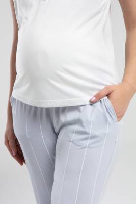 Pierre Cardin Mavi Beyaz Lohusa Pijama Takım - 3