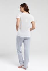 Pierre Cardin Mavi Beyaz Lohusa Pijama Takım - Thumbnail