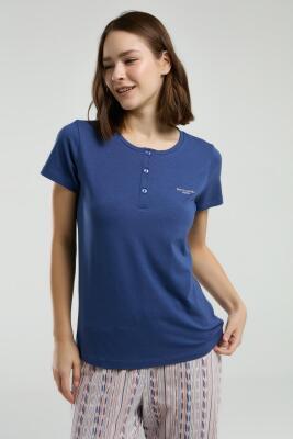 Pierre Cardin Modal Pamuk Düğmeli Yaka Kısakol Cepli Kadın Pijama Takım - 2