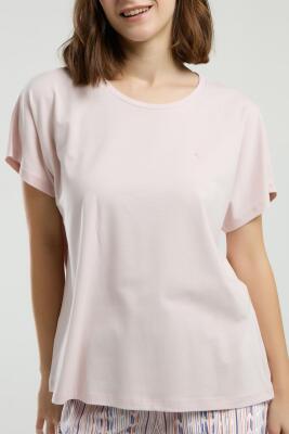 Pierre Cardin Modal Pamuk Pijama Takım, Üst Düz, Alt Desenli Cepli Yazlık Pijama Takım - 4