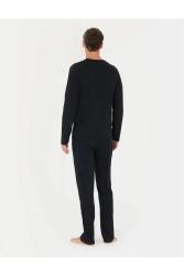 Pierre Cardin Siyah Erkek %100 Pamuk Pijama Takım, Uzun Kol Penye Pijama Takım - 2
