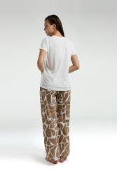 Pierre Cardin Üst V Yaka Kısakol, Alt Desenli ve Cepli Pijama Takım - Thumbnail