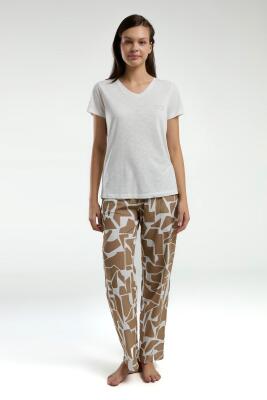 Pierre Cardin Üst V Yaka Kısakol, Alt Desenli ve Cepli Pijama Takım - 5