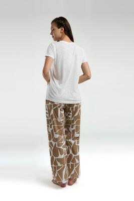 Pierre Cardin Üst V Yaka Kısakol, Alt Desenli ve Cepli Pijama Takım - 6