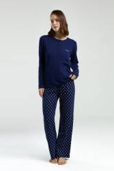 Pierre Cardin Uzunkol, Kadın Büyük Beden Pijama Takım, Viskon kumaş - 2