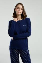 Pierre Cardin Uzunkol, Kadın Büyük Beden Pijama Takım, Viskon kumaş - 4