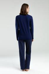 Pierre Cardin Uzunkol, Kadın Büyük Beden Pijama Takım, Viskon kumaş - 5