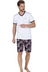 Pierre Cardin V Yaka T-shirt ve Cepli Şort Takım, %100 Pamukludur - Thumbnail