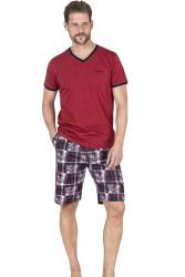 Pierre Cardin V Yaka T-shirt ve Cepli Şort Takım, %100 Pamukludur - Thumbnail