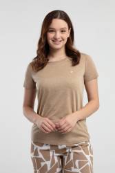 Pierre Cardin Vizon Renk Kapri Takım, Üst Kısakol T-shirt, Alt Desenli Kapri - Thumbnail