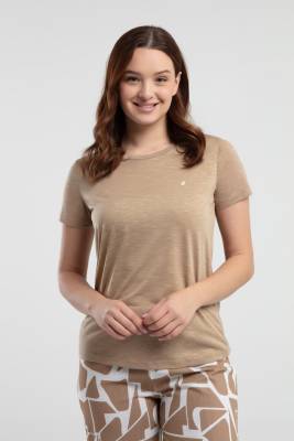 Pierre Cardin Vizon Renk Kapri Takım, Üst Kısakol T-shirt, Alt Desenli Kapri - 7